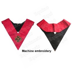 Masonic Officer's collar – AASR – 18th degree – Knight Rose Croix –  Inward-patted Templar cross – Machine-embroidered