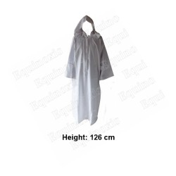 Robe maçonnique blanche avec capuche – Haute qualité