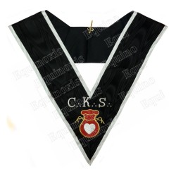 Masonic collar – Scottish Rite (ASSR) – 30th degree – CKS – Grand Almoner – Machine embroidery