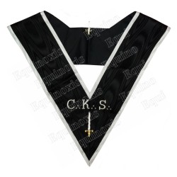 Masonic collar – Scottish Rite (ASSR) – 30th degree – CKS – Deuxième Grand Juge – Machine embroidery