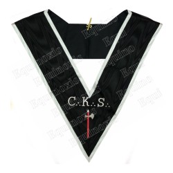 Masonic collar – Scottish Rite (AASR) – 30th degree – CKS – Chevalier Grand Introducteur – Machine embroidery