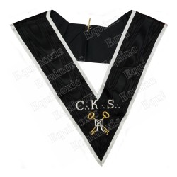 Masonic collar – Scottish Rite (ASSR) – 30th degree – CKS – Grand Treasurer – Machine embroidery