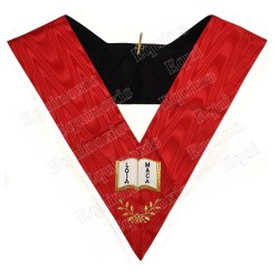 Masonic collar – Scottish Rite (AASR) – 18th degree – Chevalier d'Eloquence – Machine embroidery avec feui