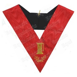 Masonic collar – Scottish Rite (AASR) – 18th degree – Chevalier Gardien de la Tour – Machine embroidery av