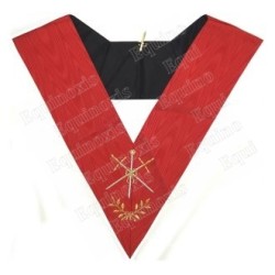 Masonic collar – Scottish Rite (AASR) – 18th degree – Chevalier Maître des Cérémonies – Machine embroidery
