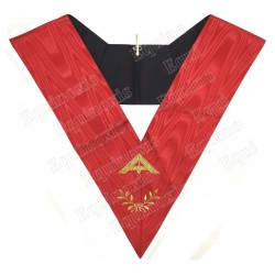 Masonic collar – Scottish Rite (AASR) – 18th degree – Premier Grand Gardien – Machine embroidery avec feui