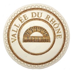 Masonic badge – Grande tenue provinciale – Grand Surintendant – Vallée du Rhône – Machine embroidery