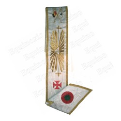 Masonic sash – Scottish Rite (AASR) – 33rd degree – Grand Glory and Templar cross – Belgian flag – Machine embroidery