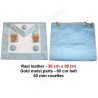 Leather Masonic apron – RSR – Master Mason w/ 3 rosette + tassles – 30 cm x 38 cm