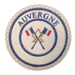 Masonic badge – Provincial Grand Rank Undress – Passé Grand Porte-Etendard – Auvergne – Machine embroidery