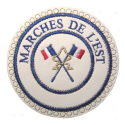 Masonic badge – Provincial Grand Rank Undress – Passé Grand Porte-Etendard – Marches de l'Est – Machine embroidery