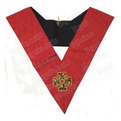 Masonic collar – 18th degree – Cross potent recto-verso – Hand embroidery 