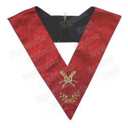 Masonic collar – Scottish Rite (AASR) – 18th degree – Maître des Dépêches – Machine embroidery avec feuill