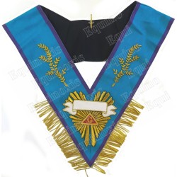 Masonic collar – Memphis-Misraim – Worshipful Master – 108 leaves + Name of the Lodge + demi-fringe – Hand embroidery