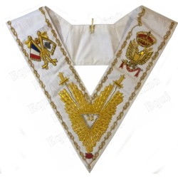 Masonic collar – Scottish Rite (AASR) – 33rd degree – SGS – GODF – Hand embroidery
