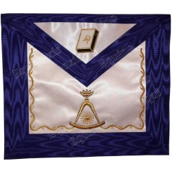 Satin Masonic apron – Scottish Rite (AASR) – 14th degree – Blue back – Machine embroidery