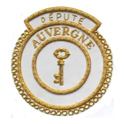 Masonic badge – Grande tenue provinciale – Député Grand Treasurer – Auvergne – Hand embroidery