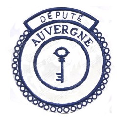 Masonic badge – Provincial Grand Rank Undress – Député Grand Treasurer – Auvergne – Hand embroidery