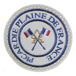Masonic badge – Provincial Grand Rank Undress – Passé Grand Porte-Etendard – Picardie Plaine de France – Machine embroidery