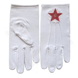 Masonic embroidered cotton gloves – Grand French Chapter (GCF) – Size XS