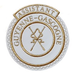 Badge GLNF – Grande tenue provinciale – Assistant Grand Directeur des Cérémonies – Guyenne-Gascogne – Machine embroide