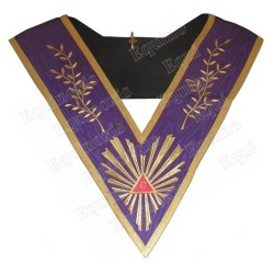 Masonic collar – Memphis-Misraim – Worshipful Master – Acacia 108 leaves – Machine embroidery – Purple