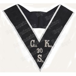 Masonic collar – Scottish Rite (AASR) – 30th degree – CKS + 30 – Hand embroidery