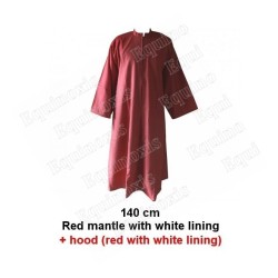 Robe martiniste - Rouge doublée de blanc à capuche