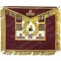 Leather Masonic apron –  GLNF – Grande tenue nationale – Grand Intendant – Hand embroidery