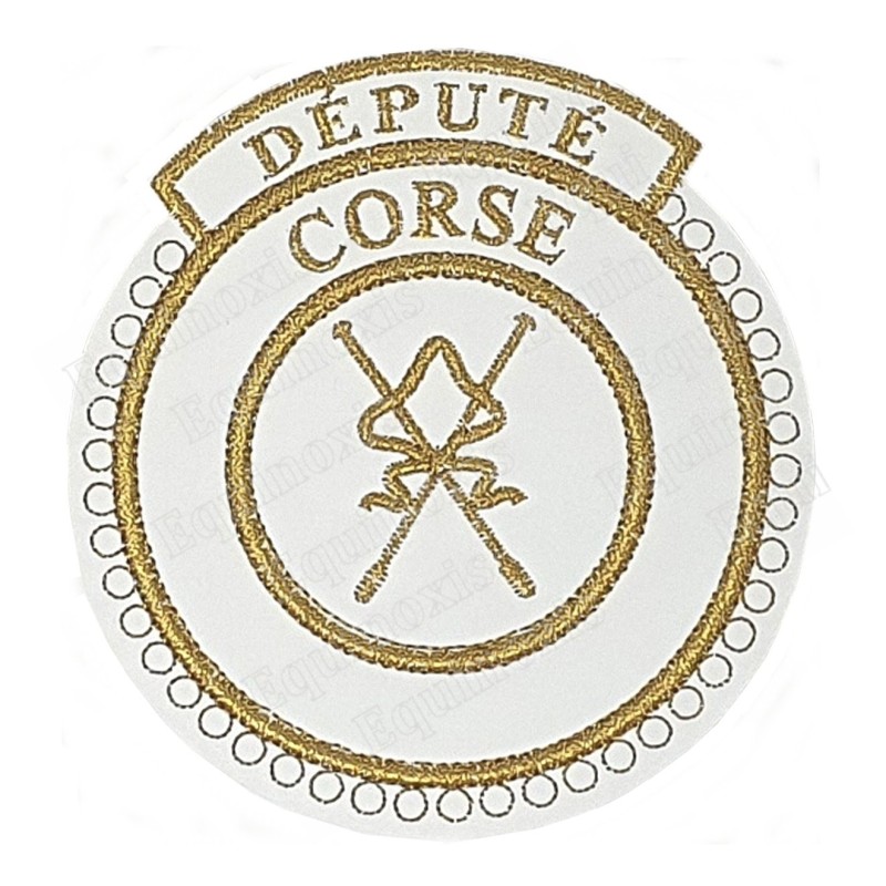 Badge / Macaron GLNF – Grande tenue provinciale – Député Grand Directeur des Cérémonies – Corse - Brodé machine