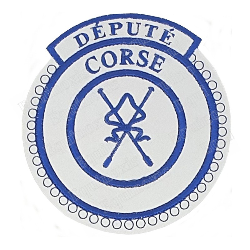 Badge / Macaron GLNF – Petite tenue provinciale – Député Grand Directeur des Cérémonies – Corse - Brodé machine