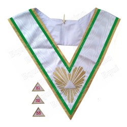 Masonic collar – Rite de Cerneau – 31 / 32 / 33rd degree – Triangle vers le haut – Machine embroidery