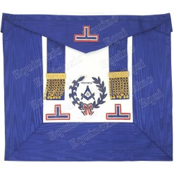 Leather Masonic apron – GLNF – Petite tenue nationale – Grand Maître provincial – Hand embroidery