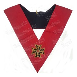 Masonic collar – Scottish Rite (AASR) – 18th degree – Knight Rose Croix –  Patted cross – Hand embroidery
