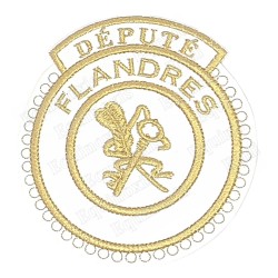 Badge GLNF – Grande tenue provinciale – Député Grand Secretary – Flandres – Brodé machine