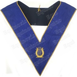 Masonic collar – Operative Rite of Solomon – Organist – Mourning back – Machine embroidery