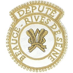 Badge GLNF – Grande tenue provinciale – Député Grand Secretary – Beauce – Rives de Seine – Hand embroidery