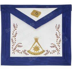 Fake-leather Masonic apron – Scottish Rite (AASR) – 14th degree – Red leaves and back – Machine embroidery