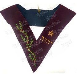 Sautoir maçonnique velours – Scottish Rite (AASR) – 14th degree – Tetragramme – Machine embroidery
