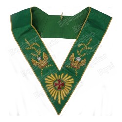 Masonic collar – RER – Green – Hand embroidery