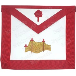 Fake-leather Masonic apron – Scottish Rite (AASR) – 24th degree – Red – Machine embroidery