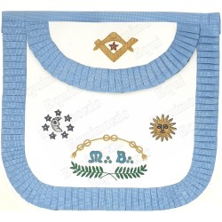 Leather Masonic apron –  Traditional French Rite – Maître 2 – Bords arrondis