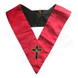 Masonic collar –Scottish Rite (ASSR) – 18ème degré – Croix latine et croix latine rouge au dos – Brodé machine