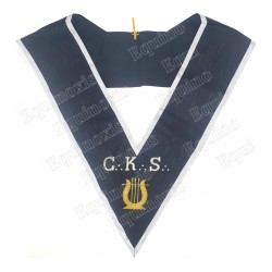Masonic collar – Scottish Rite (ASSR) – 30th degree – CKS – Grand Organist – Machine embroidery