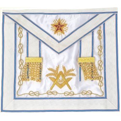Satin Masonic apron – GLDF – Federal Councillor – Hand embroidery